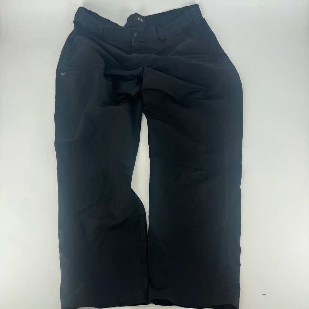 5.11 Tactical Mens Black Ripstop Work Pants 40x30 Straight Leg Utility Trousers